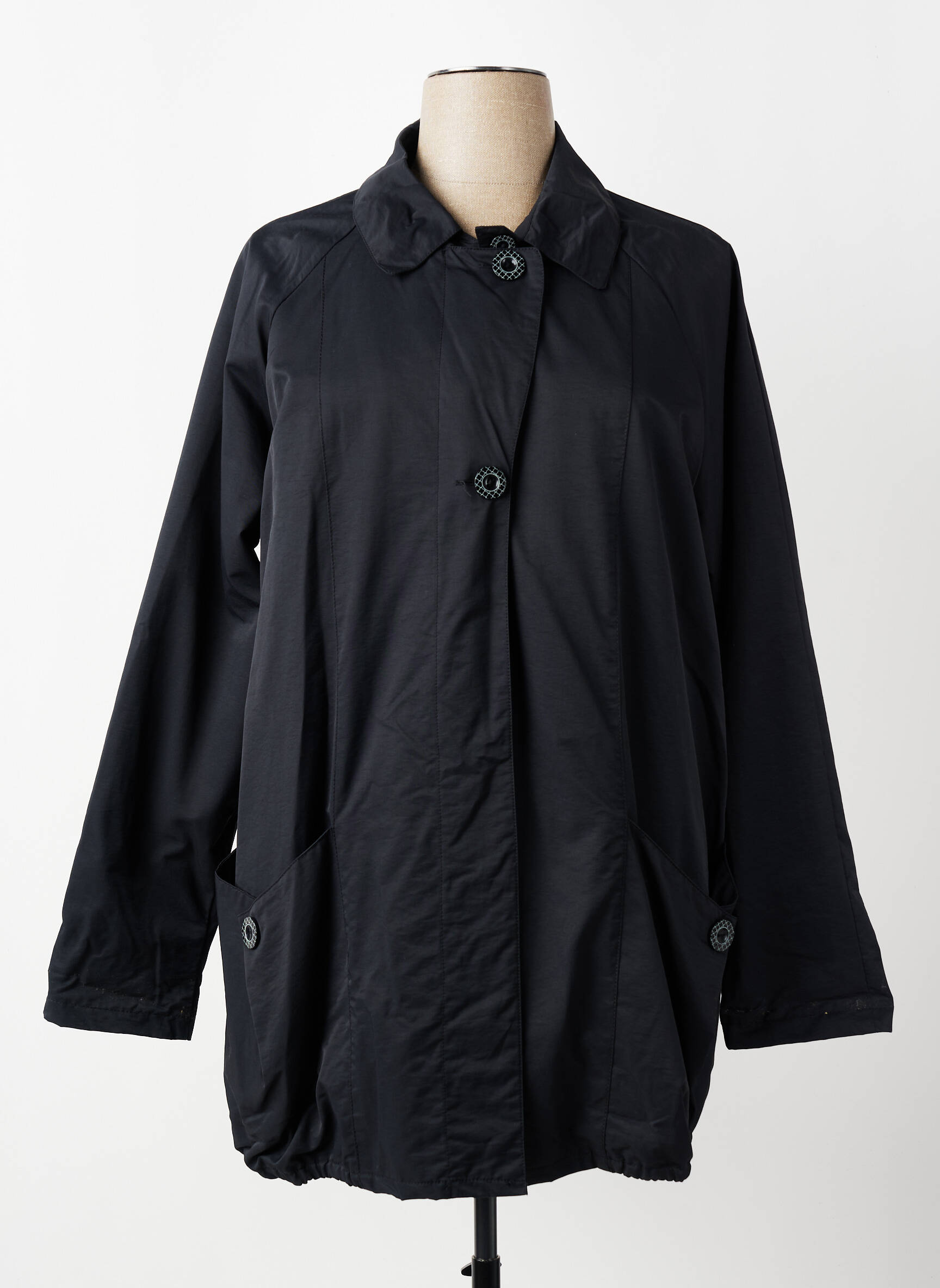 Imperméable poches sans capuche noir CISO femme