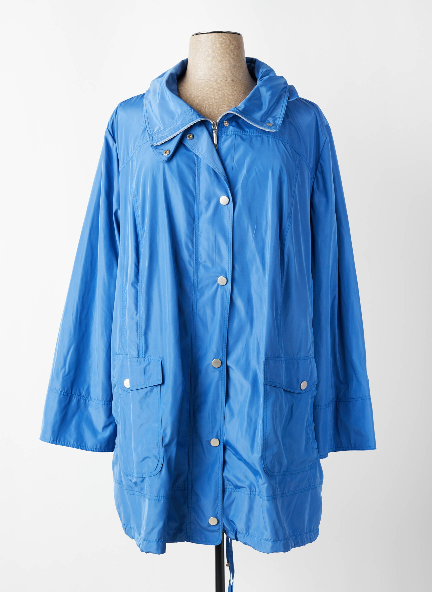 Imperméable poches a capuche bleu KJBRAND femme