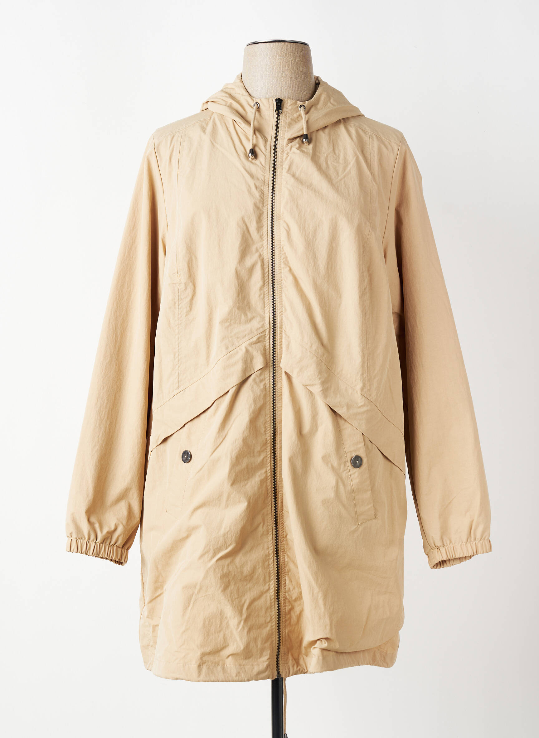 Imperméable poches a capuche beige CISO femme