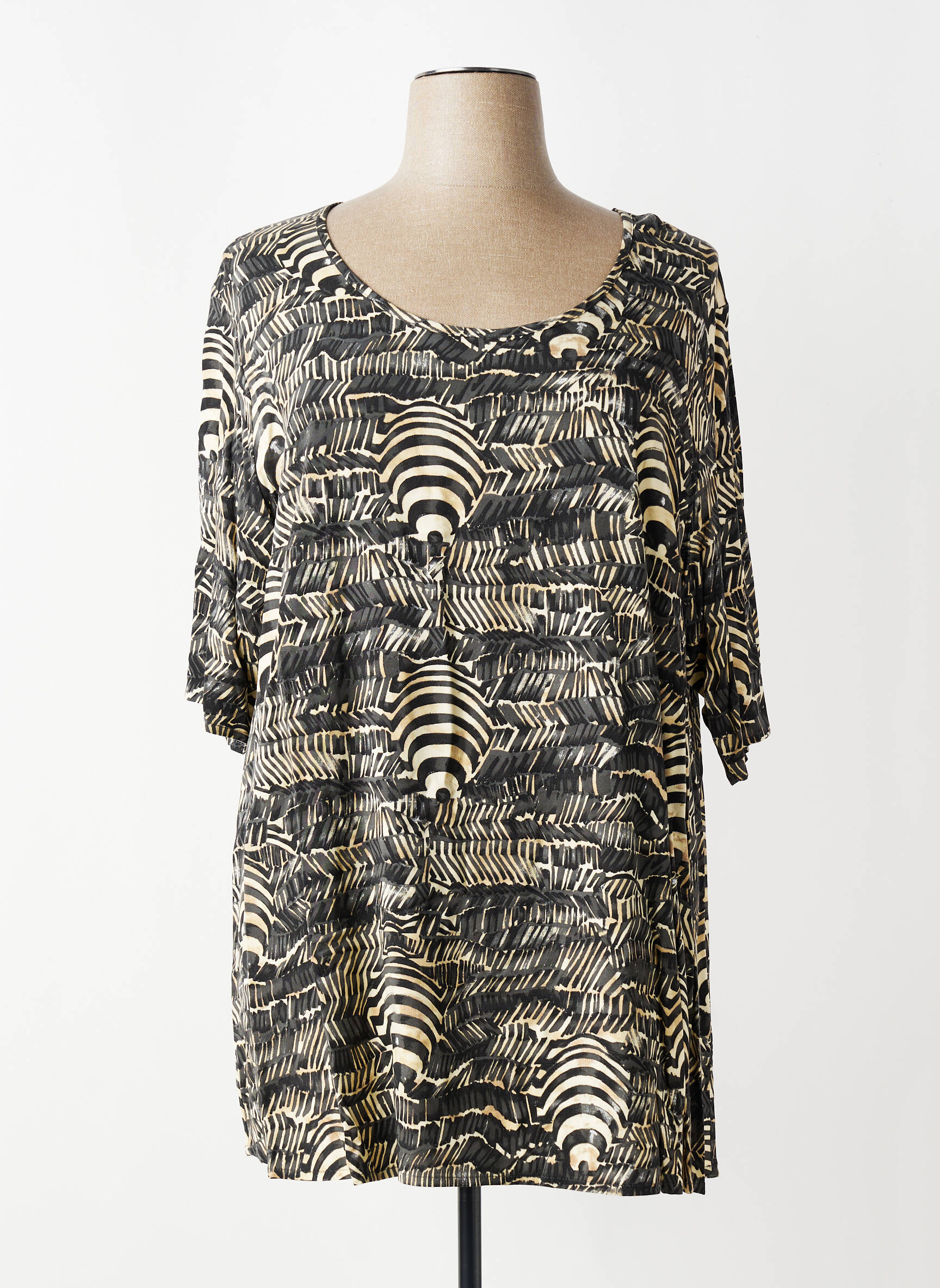T-shirt coupe droite manches courtes gris CHALOU femme