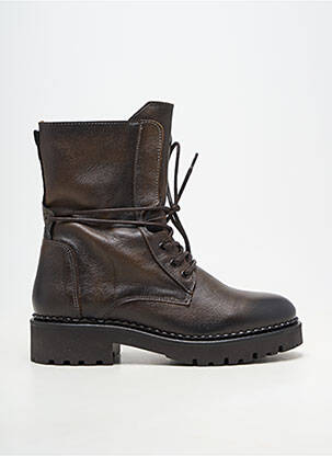 Bottines/boots fermeture zip et lacets talon de 4 à 6cm marron COCO ET ABRICOT femme
