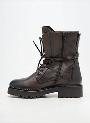 Bottines/boots fermeture zip et lacets talon de 4 à 6cm marron COCO ET ABRICOT femme