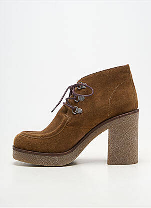 Bottines/boots bout rond talon de 7 à 9cm marron ALIWELL femme