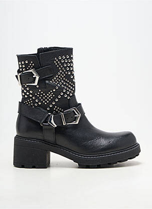 Bottes matière lisse talon de 4 à 6cm noir COCO ET ABRICOT femme