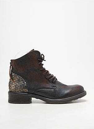 Bottines/boots matière lisse talon plat jusqu'à 3cm marron COCO ET ABRICOT femme