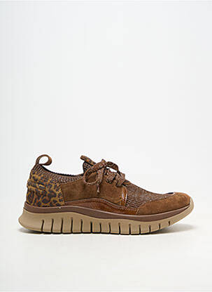 Baskets bout rond talon plat jusqu'à 3cm marron FUGITIVE femme
