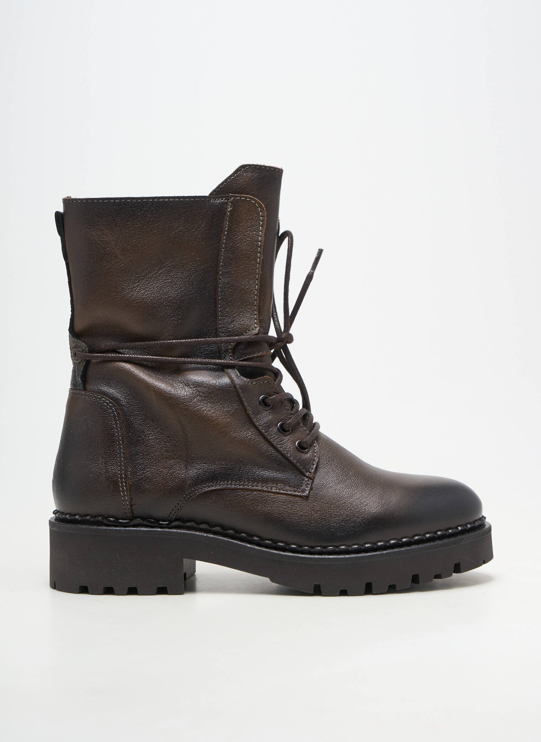 Bottines/boots fermeture zip et lacets talon de 4 à 6cm marron COCO ET ABRICOT femme