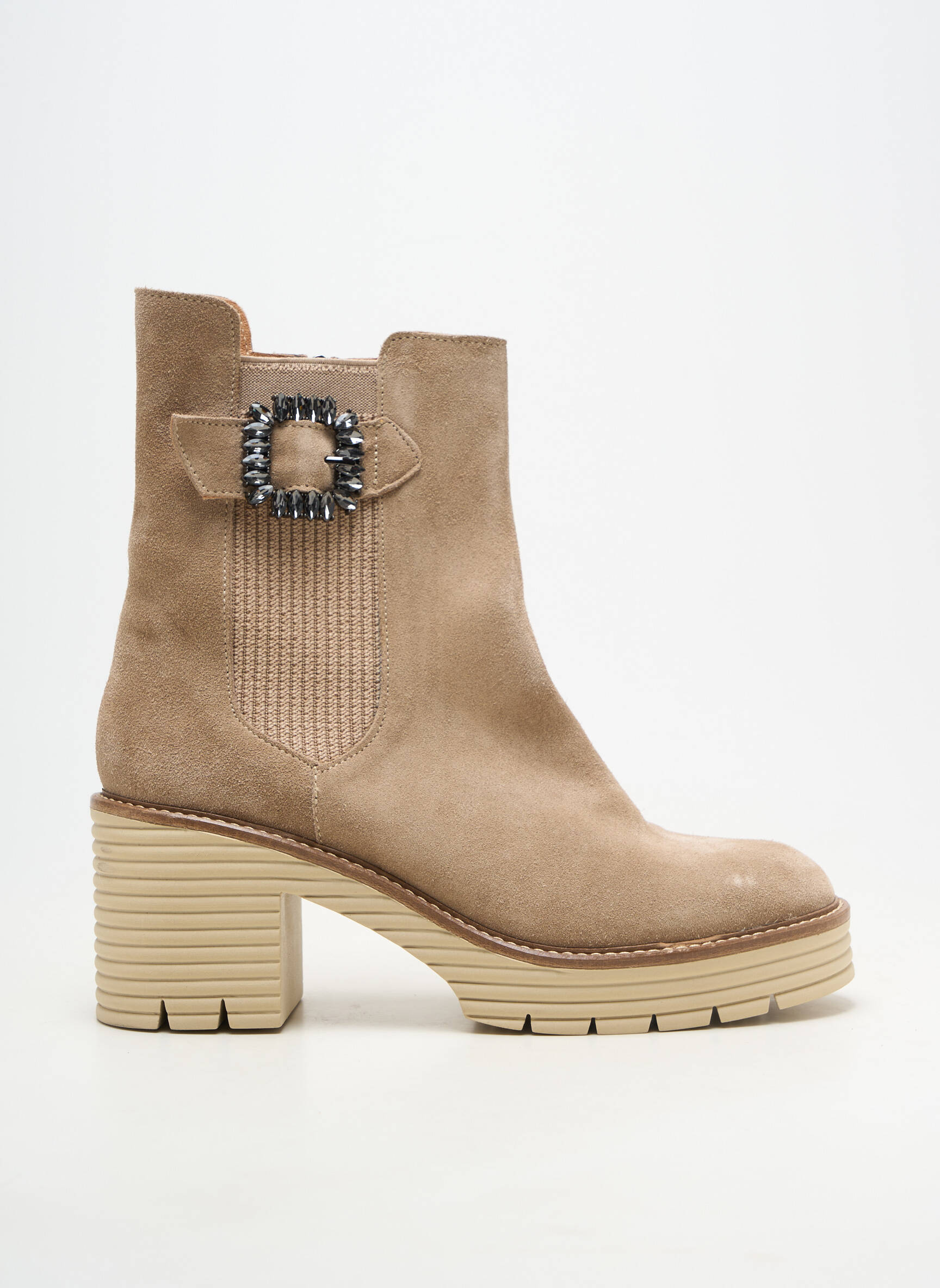 Bottines/boots talon bas talon de 7 à 9cm beige ROSEMETAL femme