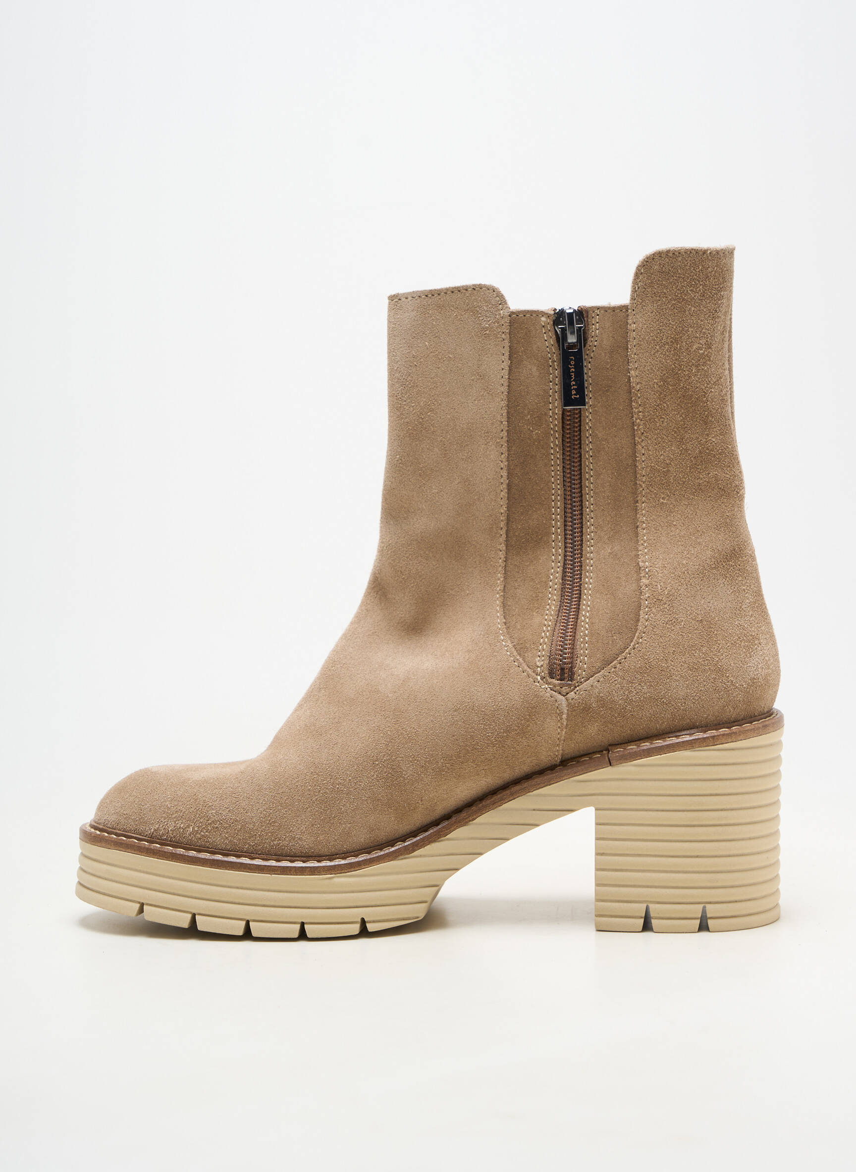 Bottines/boots talon bas talon de 7 à 9cm beige ROSEMETAL femme