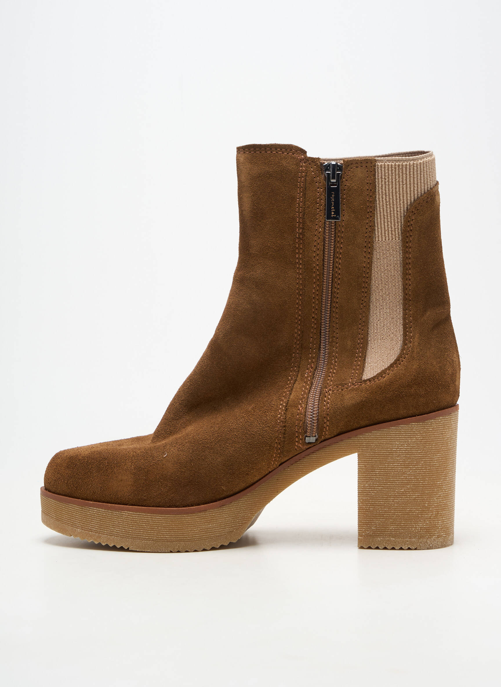Bottines/boots bout rond talon de 7 à 9cm marron ROSEMETAL femme