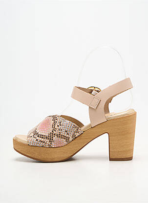Sandales/nu pieds matière lisse talon de 7 à 9cm rose MYMA femme