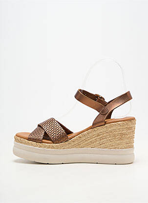 Sandales/nu pieds matière lisse talon de 7 à 9cm marron KAOLA femme