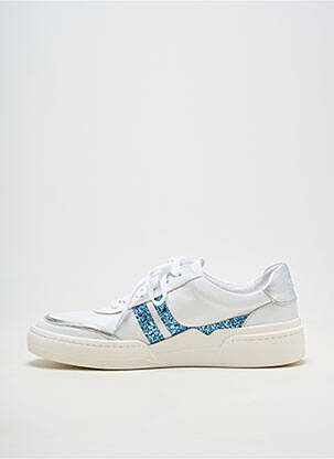 Baskets matière lisse talon plat jusqu'à 3cm blanc MYMA femme