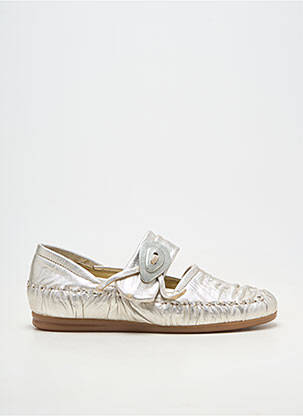 Ballerines fermeture scratch talon plat jusqu'à 3cm argent REGARD femme