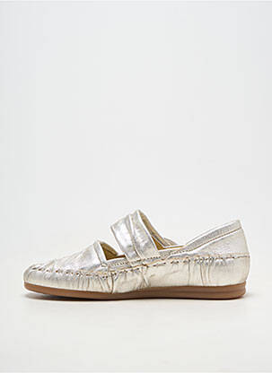Ballerines fermeture scratch talon plat jusqu'à 3cm argent REGARD femme
