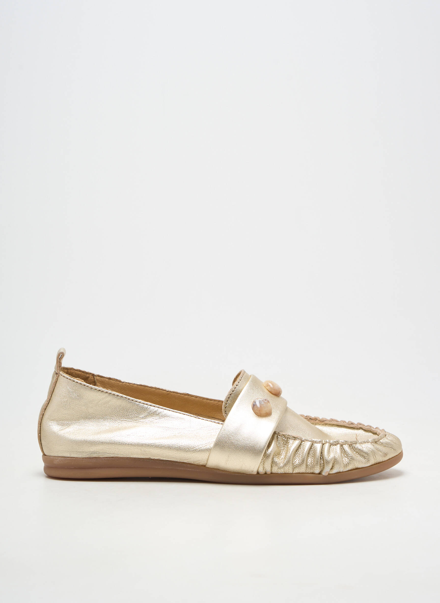 Mocassins matière lisse talon plat jusqu'à 3cm or REGARD femme