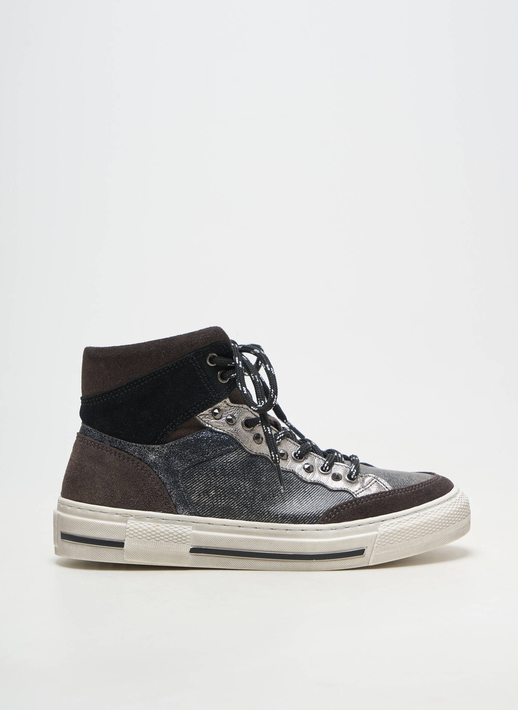 Baskets fermeture zip et lacets talon plat jusqu'à 3cm noir REGARD femme