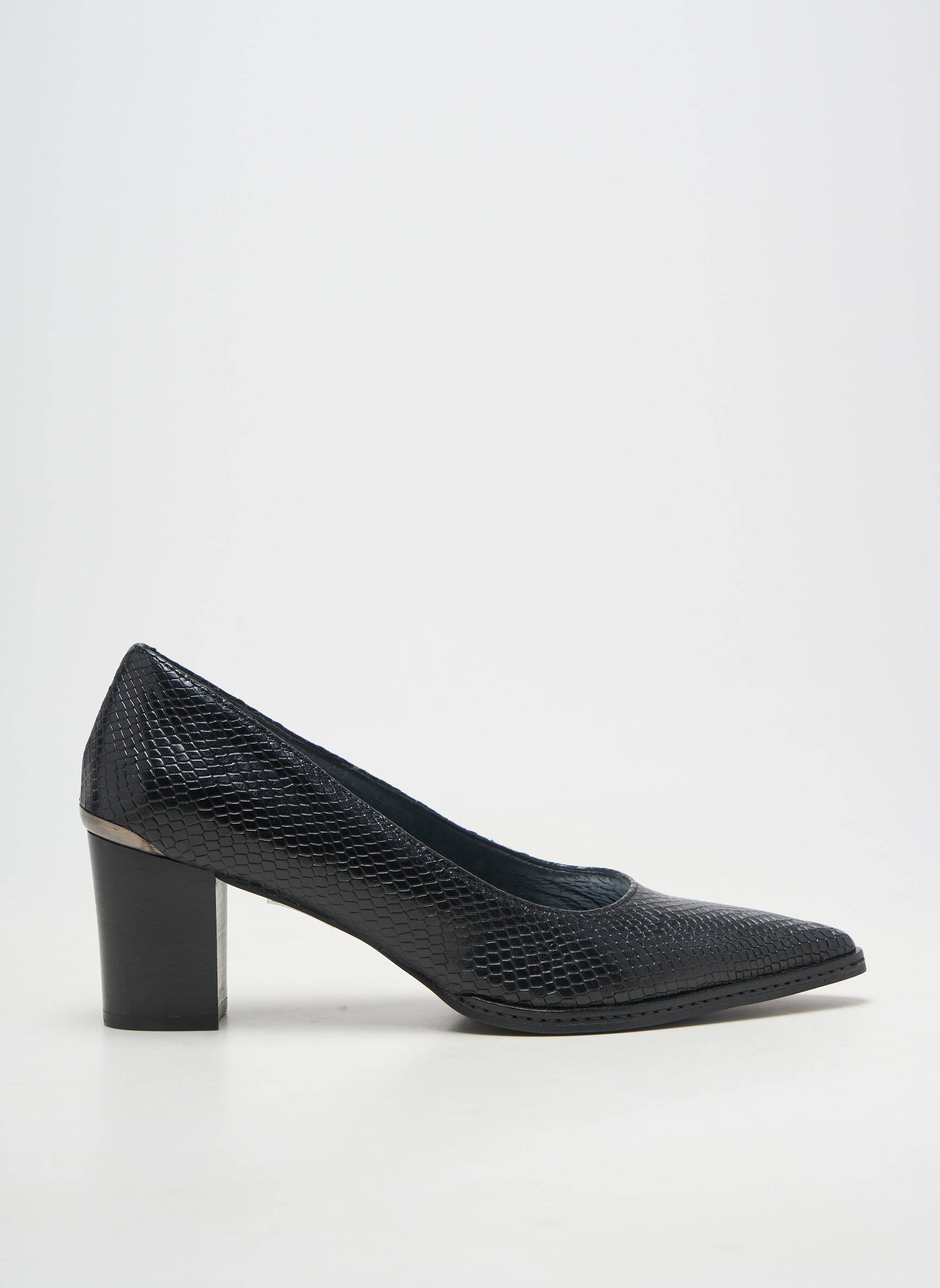Escarpins matière lisse talon de 7 à 9cm noir MYMA femme