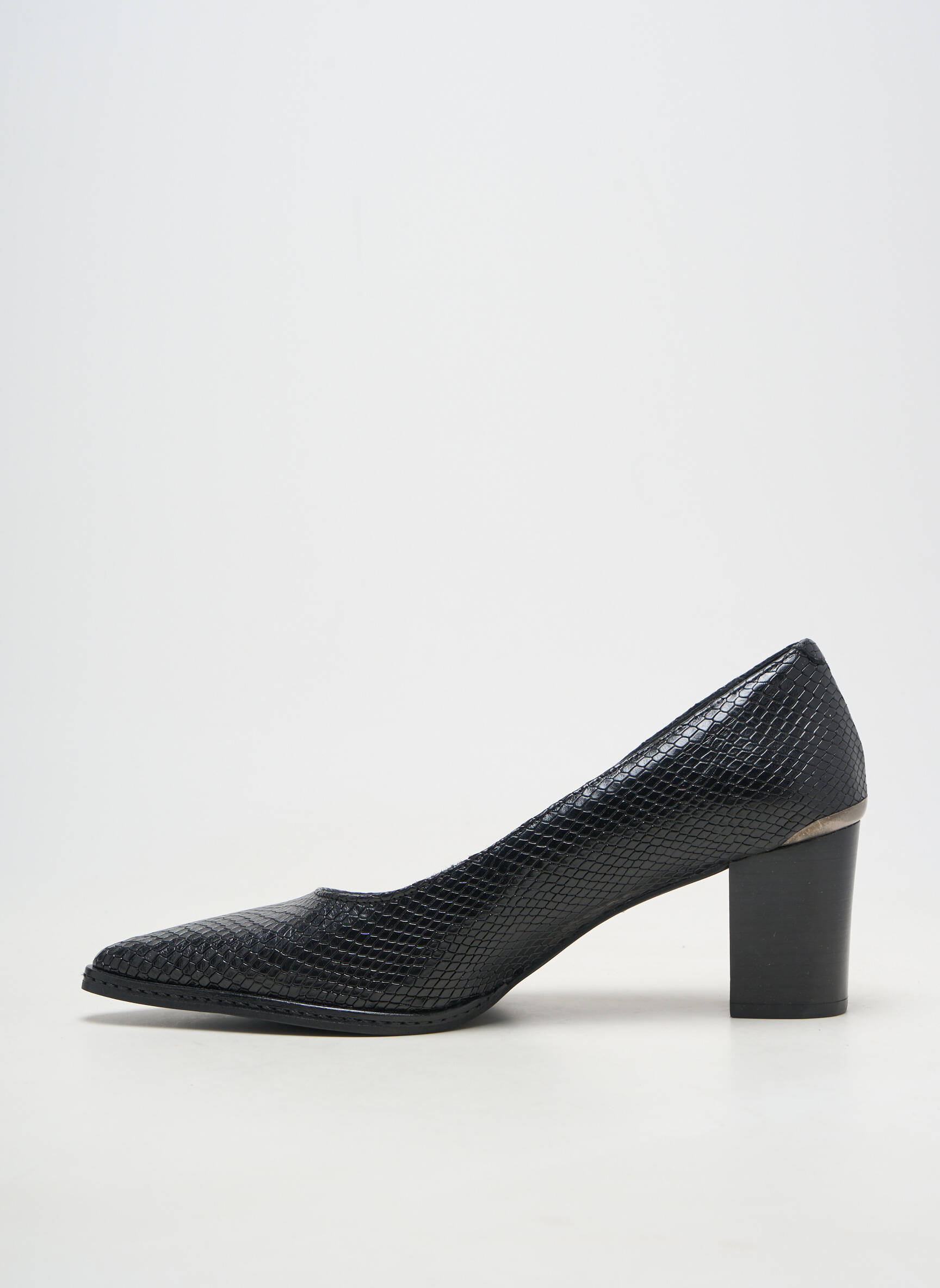 Escarpins matière lisse talon de 7 à 9cm noir MYMA femme
