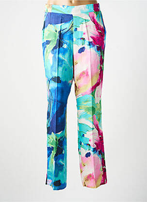 Pantalon droit tissage popeline taille normale bleu GREGORY PAT femme