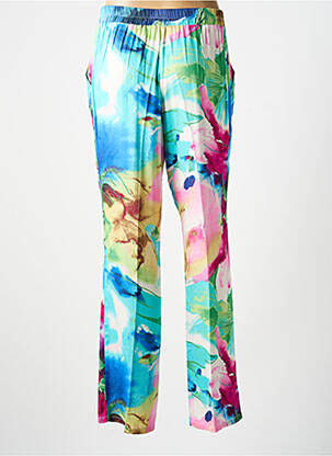 Pantalon droit tissage popeline taille normale bleu GREGORY PAT femme