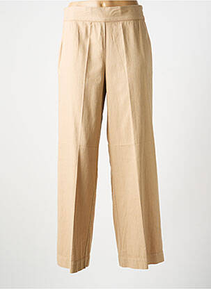 Pantalon large tissage popeline taille normale beige COUTURIST femme