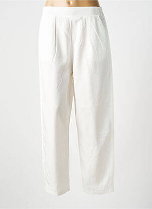 Pantalon large tissage popeline taille normale blanc GUITARE femme