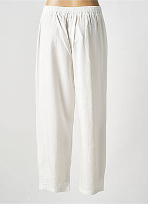 Pantalon large tissage popeline taille normale blanc GUITARE femme