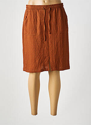 Jupe mi-longue coupe droite marron MERI & ESCA femme