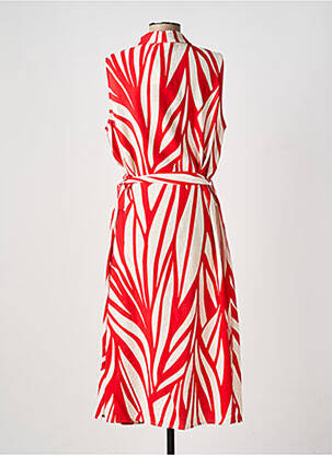 Robe longue imprimé fantaisie manches courtes rouge PAZ TORRAS femme