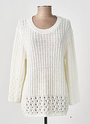 Pull coupe cintrée manches longues blanc OLSEN femme