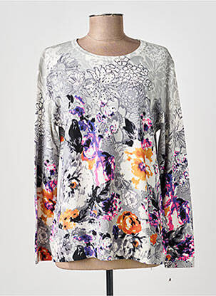 Pull coupe droite manches longues gris GUY DUBOUIS femme