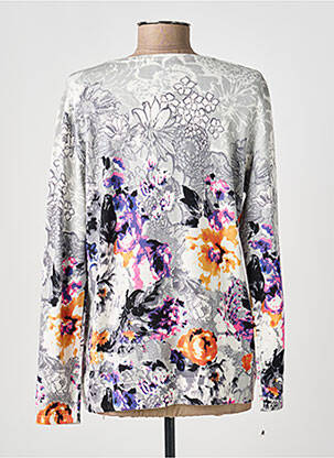 Pull coupe droite manches longues gris GUY DUBOUIS femme