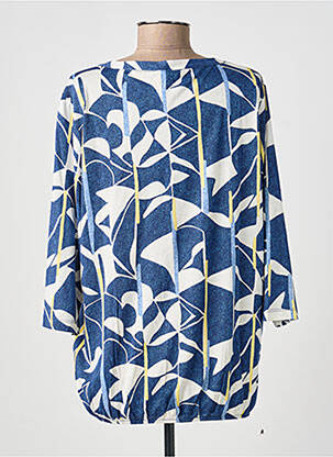Blouse tissage popeline manches 3/4 bleu OLSEN femme