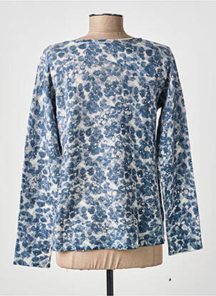 Pull coupe droite manches longues bleu ANANKE femme
