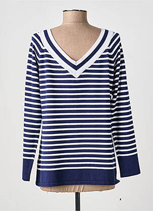 Pull coupe cintrée manches longues bleu MARBLE femme