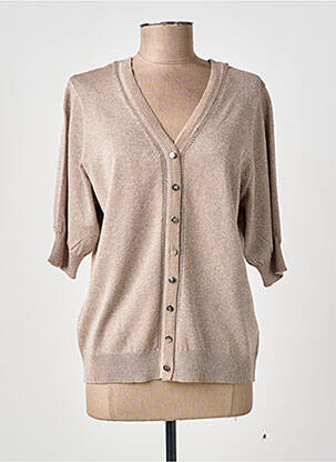 Gilet manches courtes col v marron MARBLE femme