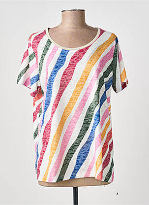 T-shirt coupe droite manches courtes blanc GUY DUBOUIS femme