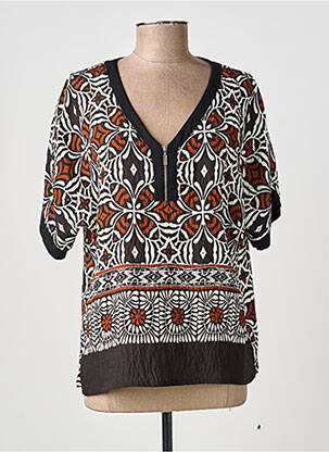 Top imprimé fantaisie manches courtes noir MERI & ESCA femme