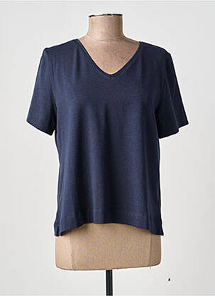 T-shirt coupe droite manches courtes bleu GUITARE femme