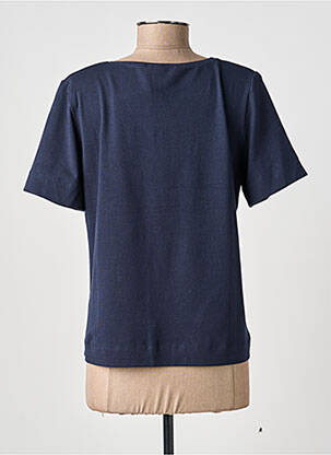 T-shirt coupe droite manches courtes bleu GUITARE femme