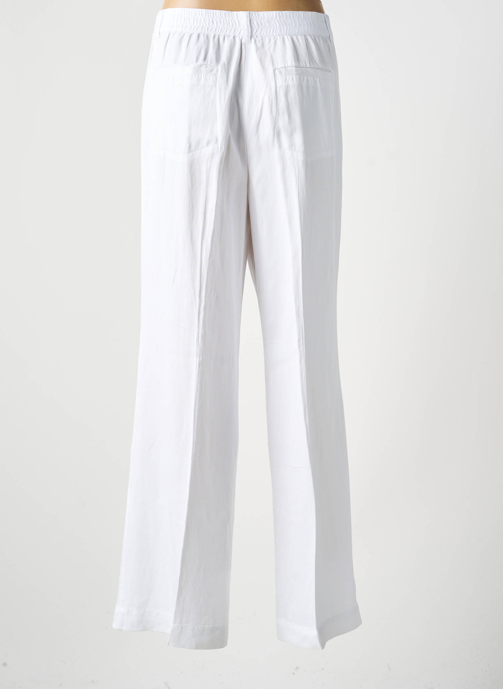 Pantalon droit tissage popeline taille normale blanc OLSEN femme