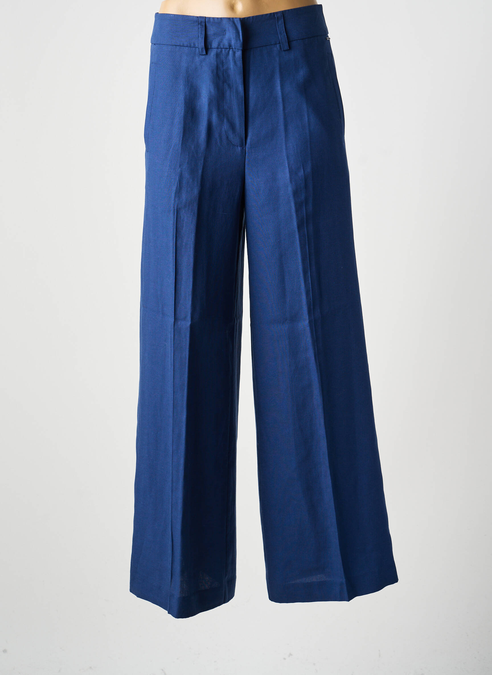 Pantalon large tissage popeline taille normale bleu LION OF PORCHES femme
