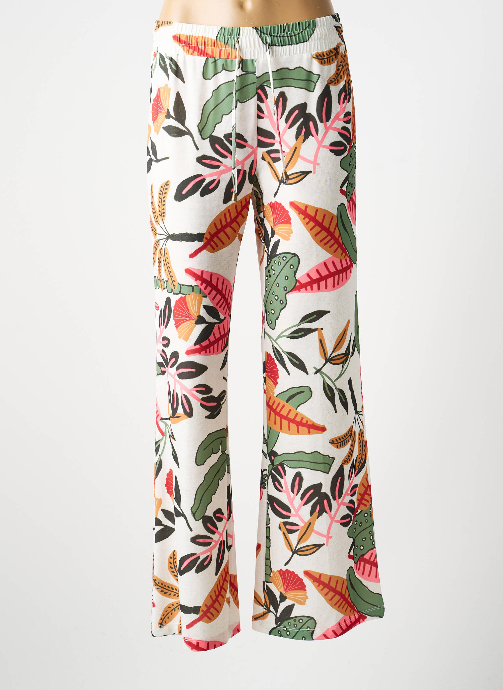 Pantalon droit stretch taille normale blanc FUEGO WOMAN femme