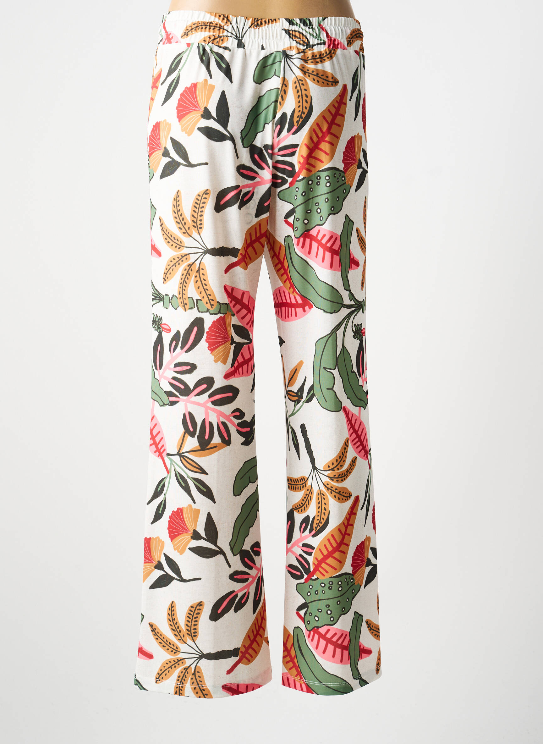 Pantalon droit stretch taille normale blanc FUEGO WOMAN femme