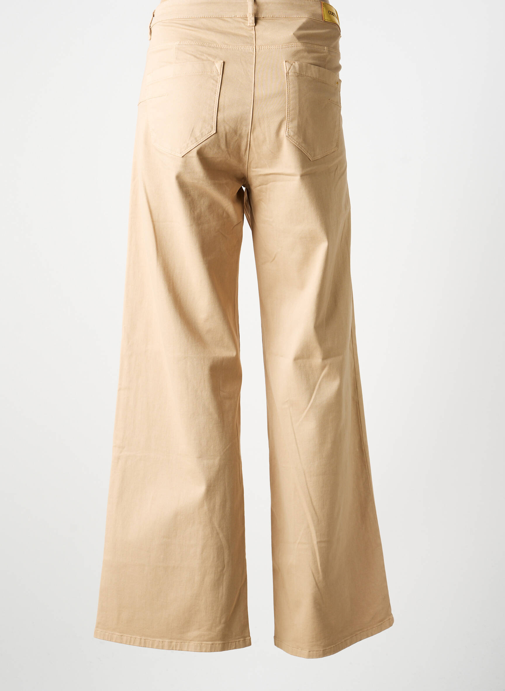 Pantalon large tissage popeline taille normale marron COUTURIST femme