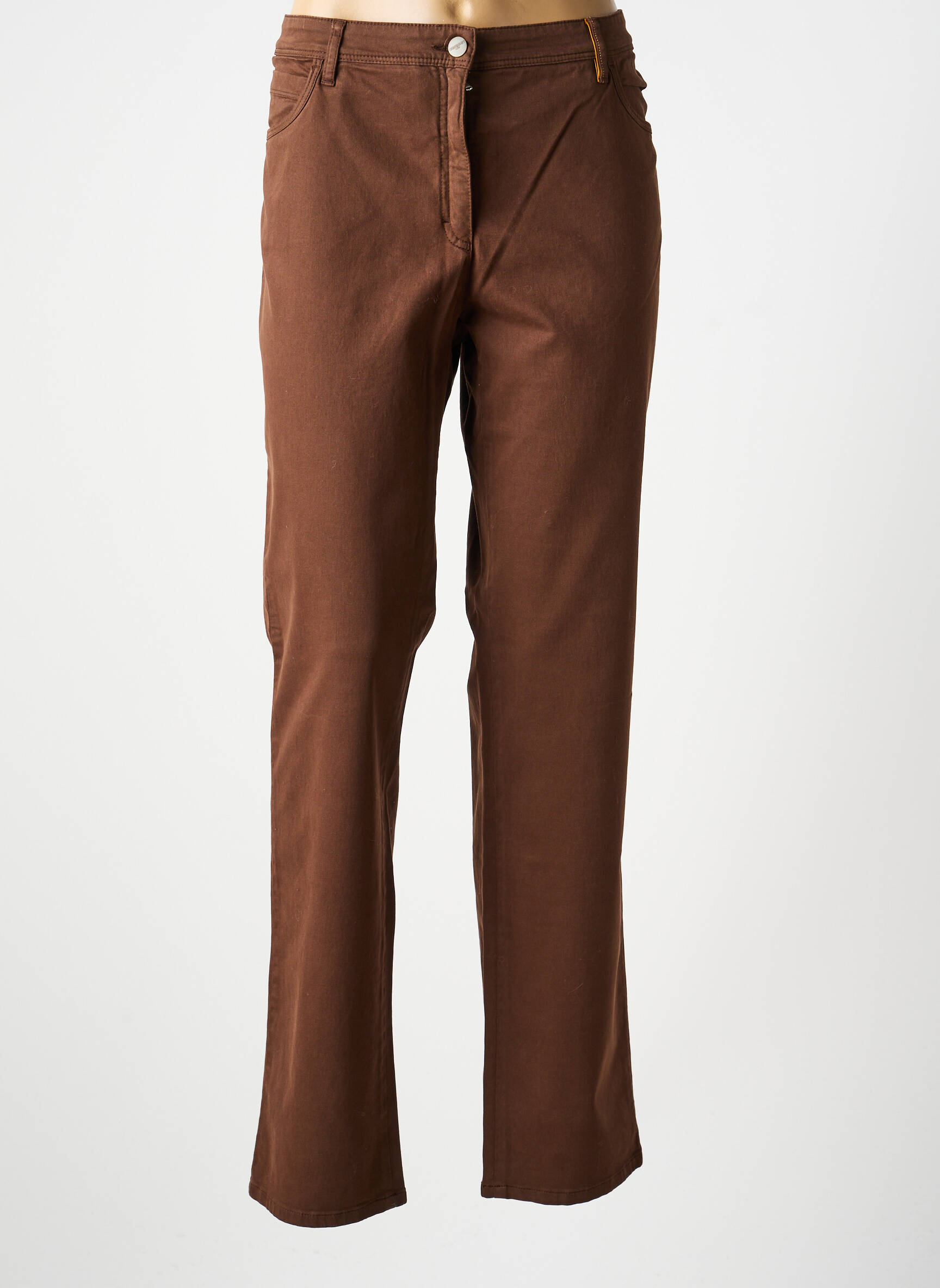 Pantalon droit stretch taille normale marron COUTURIST femme