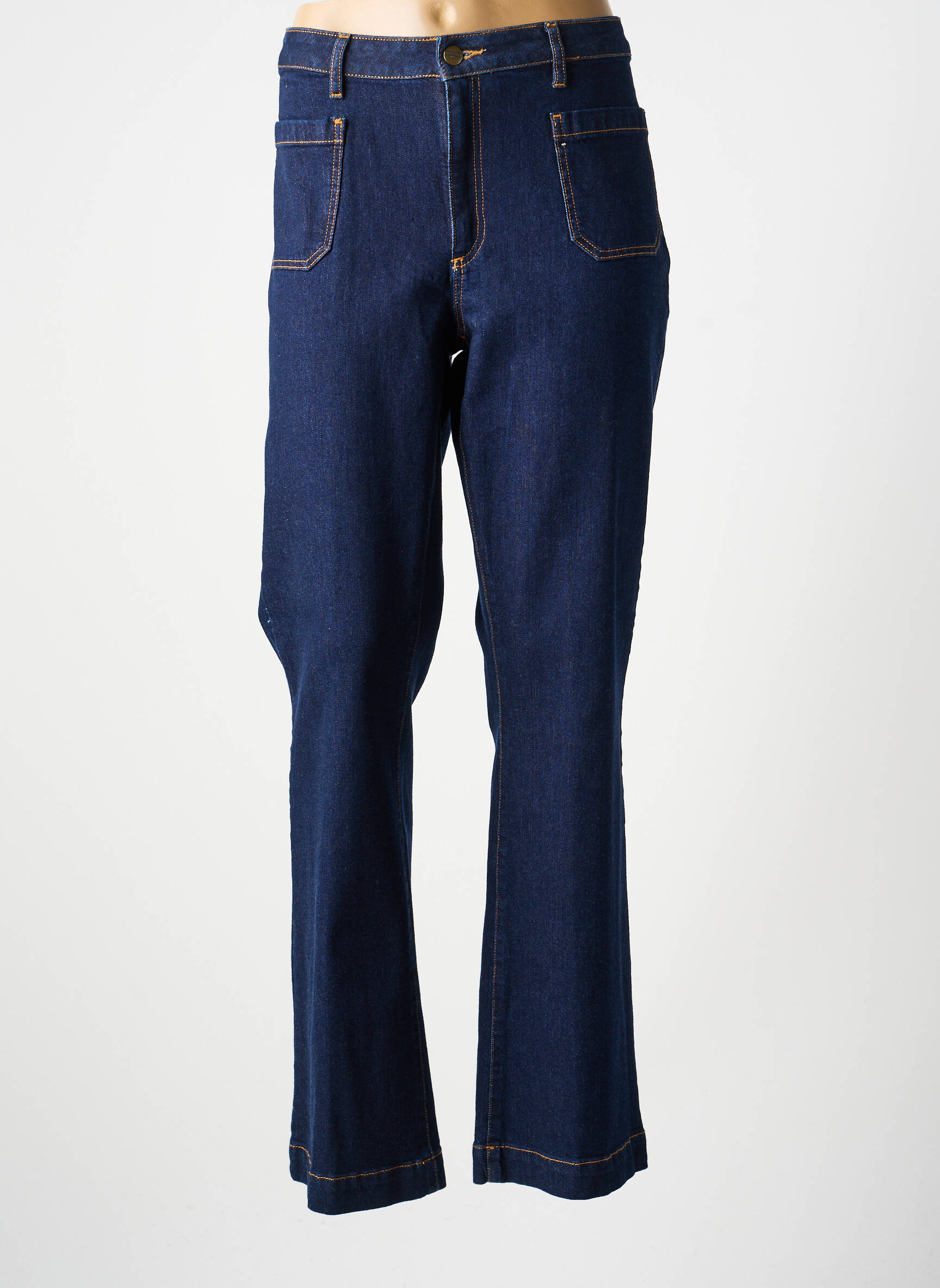 Jeans coupe droite stretch taille normale bleu COUTURIST femme