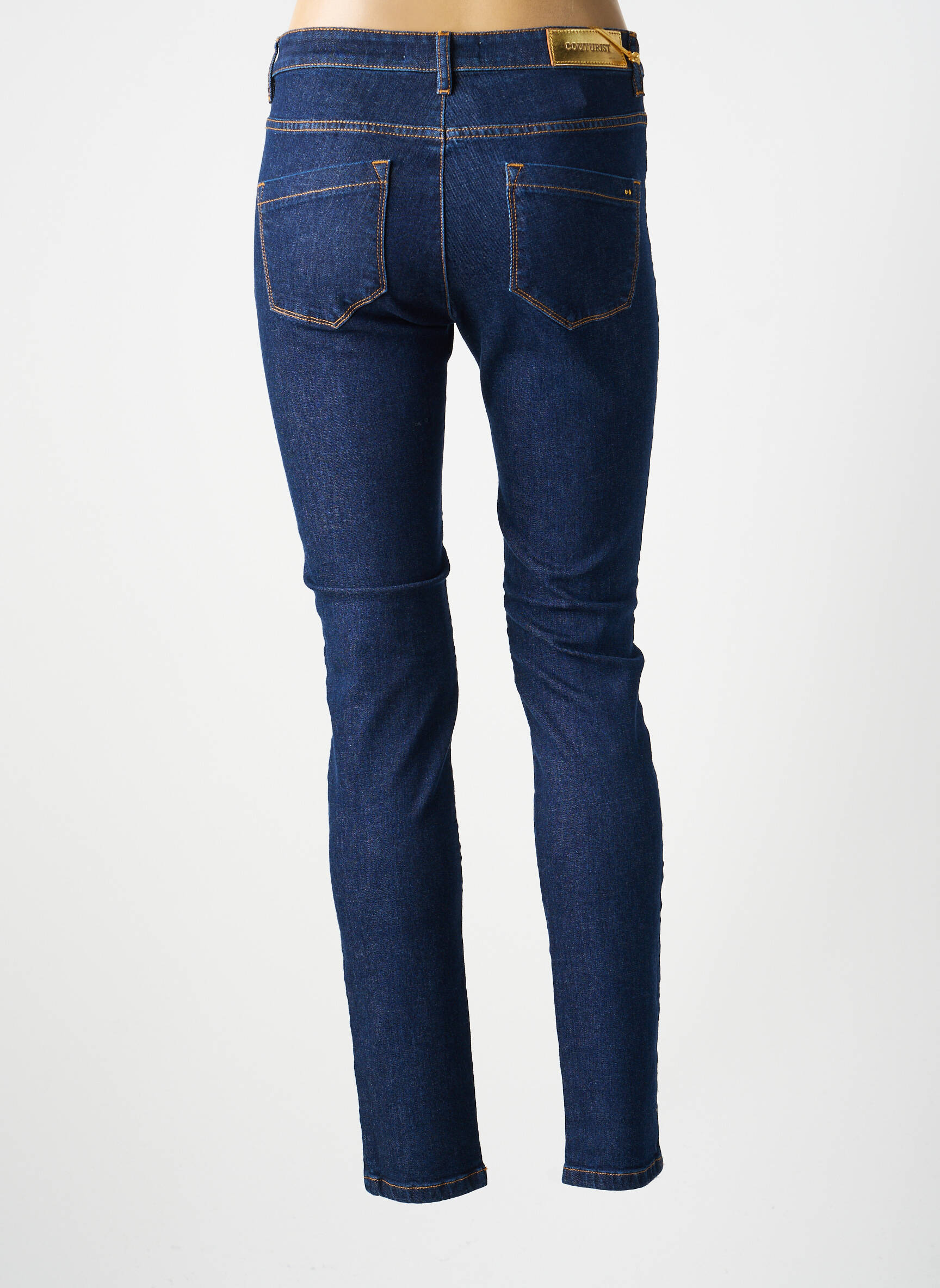 Jeans coupe slim stretch taille normale bleu COUTURIST femme