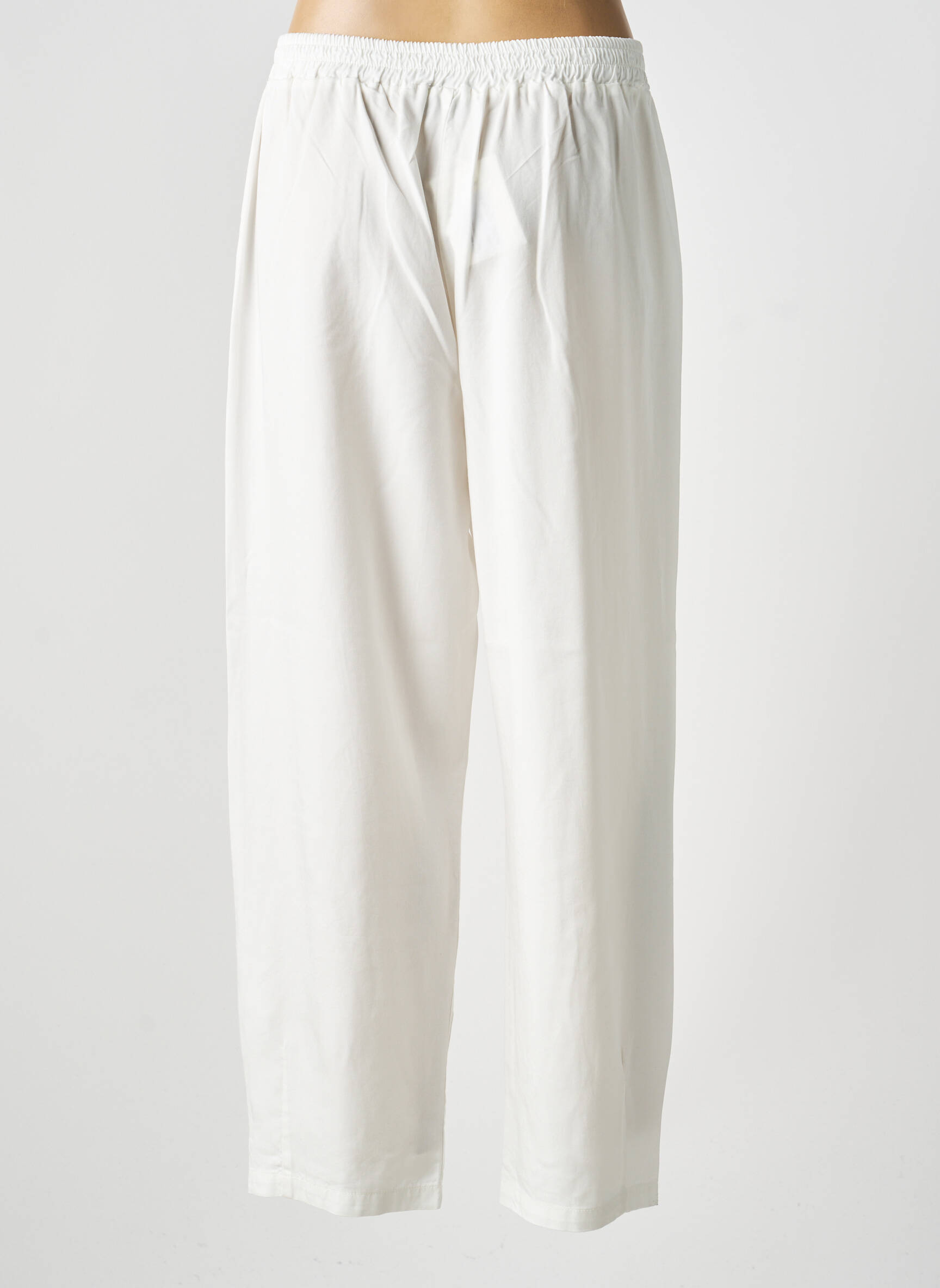 Pantalon large tissage popeline taille normale blanc GUITARE femme